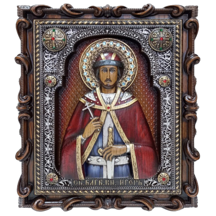 Wooden icon "Holy Prince Igor"